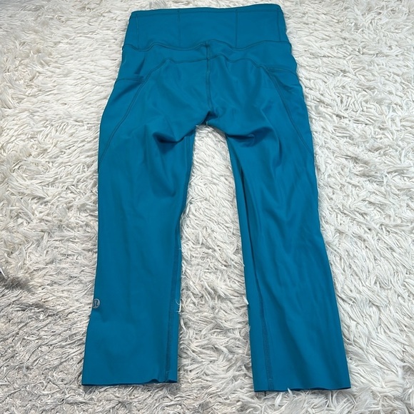Lululemon Fast & Free Crop II *Nulux 19" Teal Blue - Picture 4 of 6
